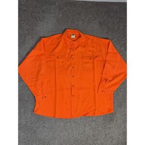 Vintage Ideal Shirt Mens 2XL Blaze Orange Hunting Long Sleeve Button Up 90s